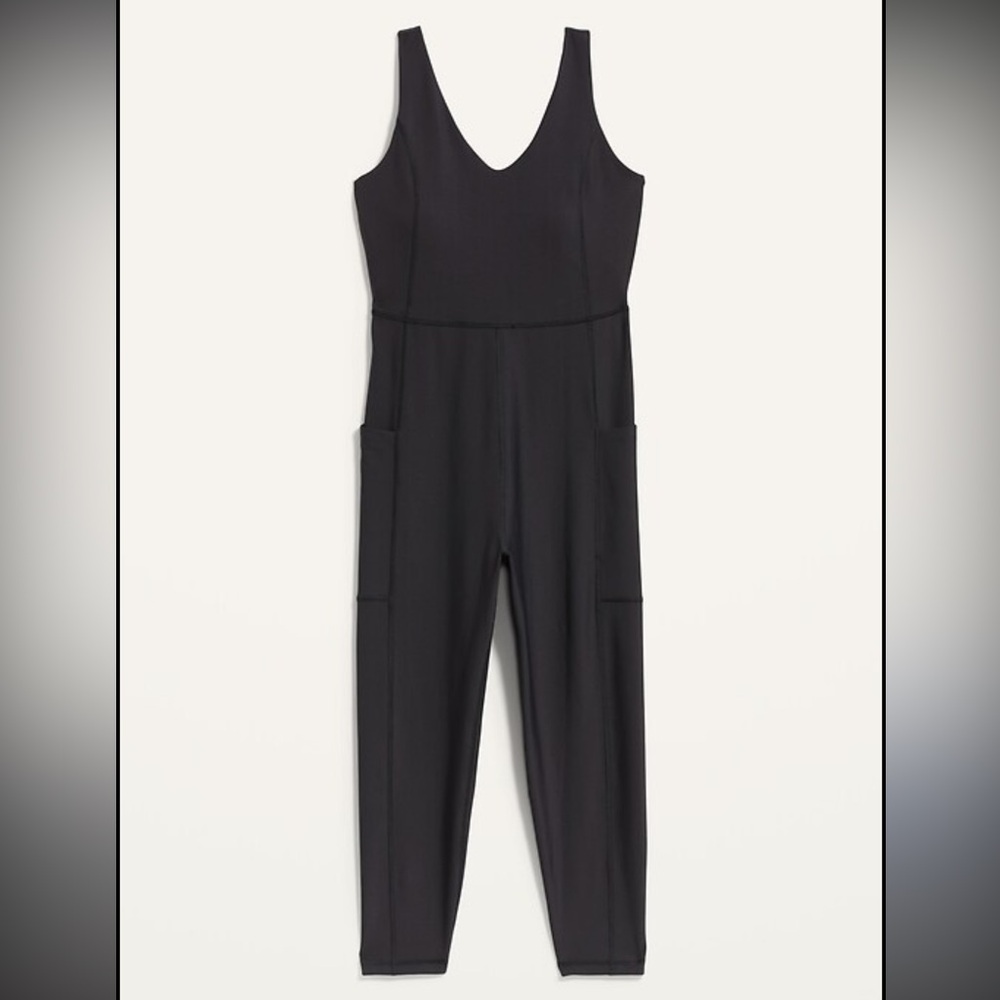 Old Navy Powersoft Black Sleeveless Jumpsuit size M